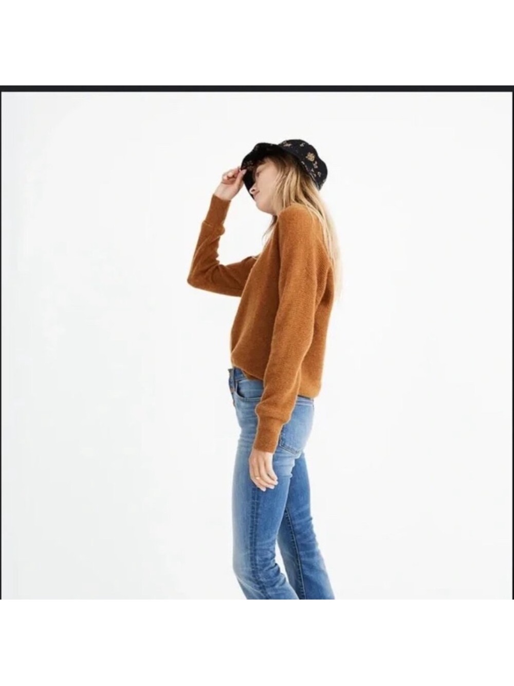 Madewell Cashmere Sweatshirt in Burnt Spice XS - Picture 3 of 7